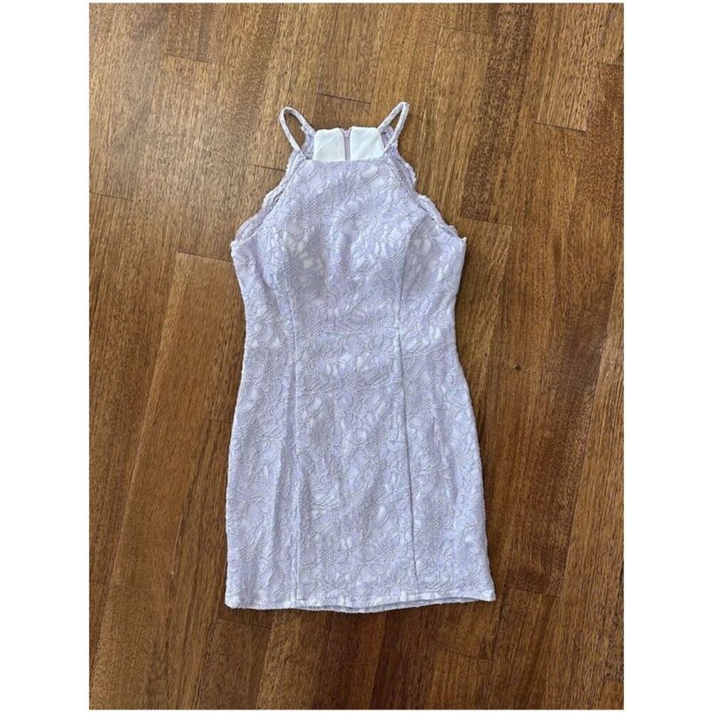 NWT MORGAN & CO Womens Short Dress Purple Lined Open Back Padded Bust Juniors 3